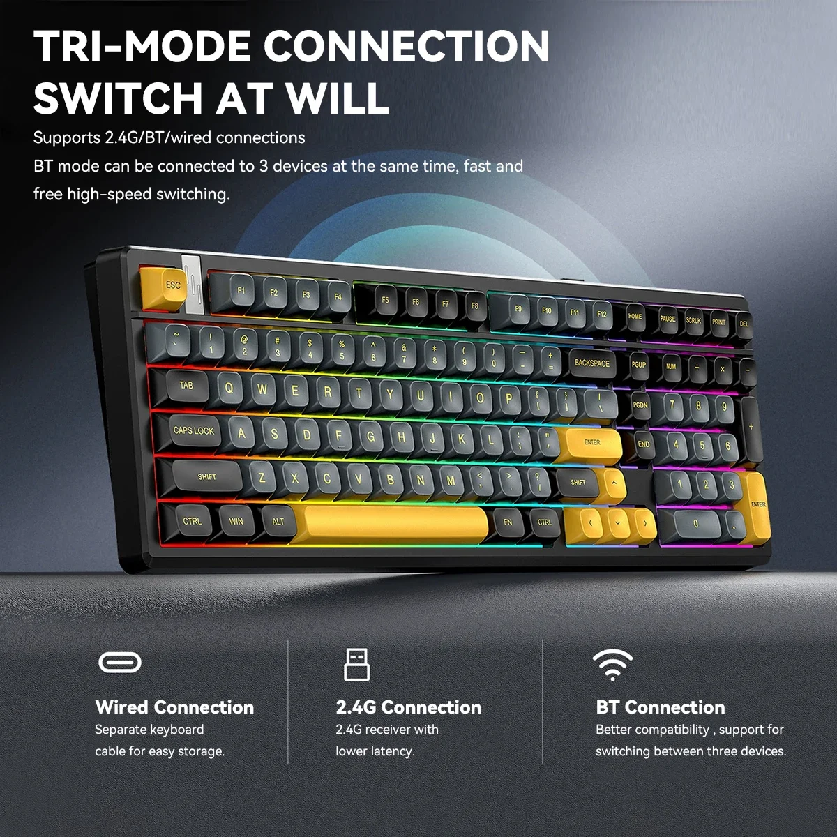 Teclado mecânico sem fio para  - Gaming Keyboard Thocky avaliação e preço