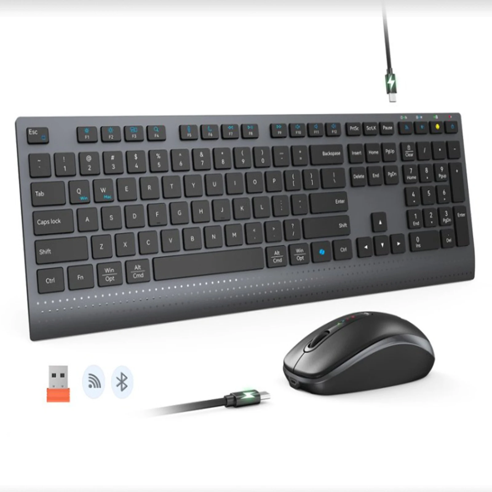 2.4g bluetooth modo duplo tecl - Gaming Keyboard Mouse Set avaliação e preço