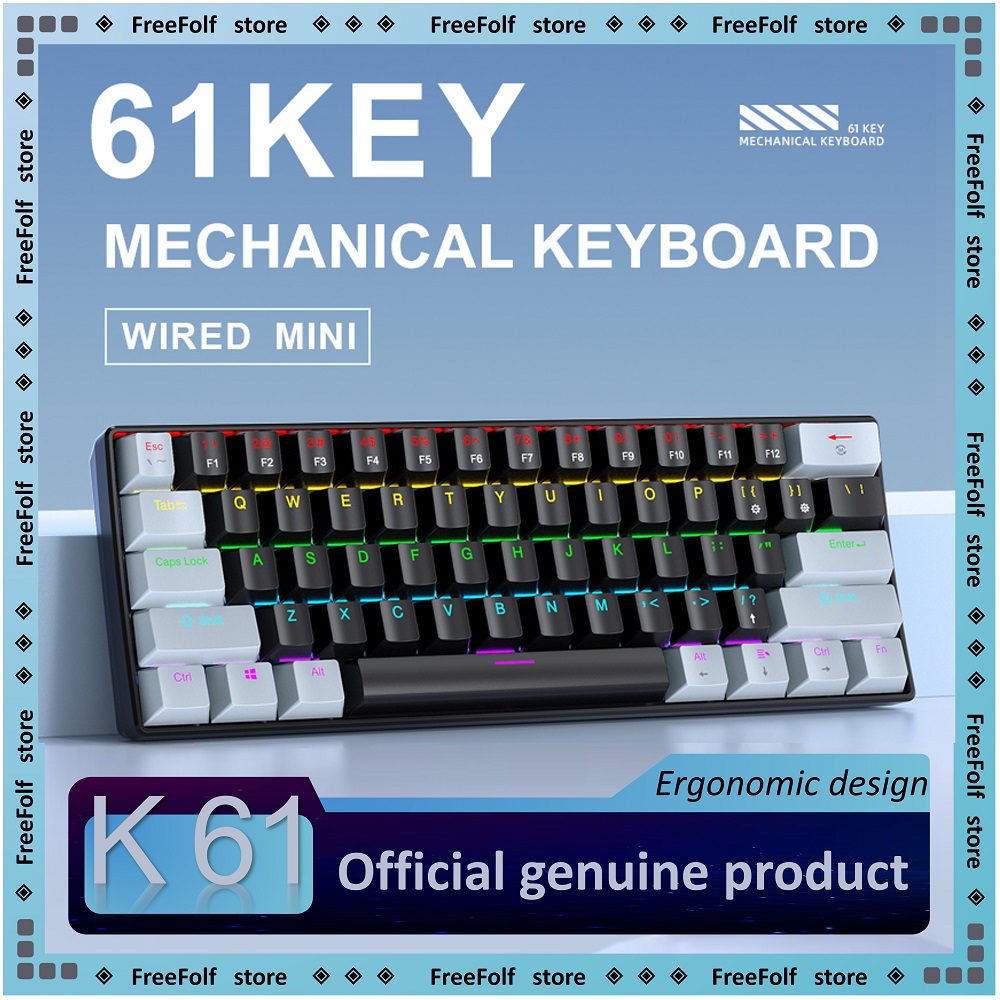 APAYADO K61 Mini 60% teclado p - Keyboard Gaming Blue Switch avaliação e preço