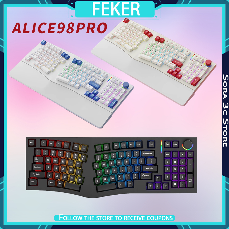 Gaming Keyboard Hand - FEKER Alice98pro Teclado Mecânico Alien Ergonômico