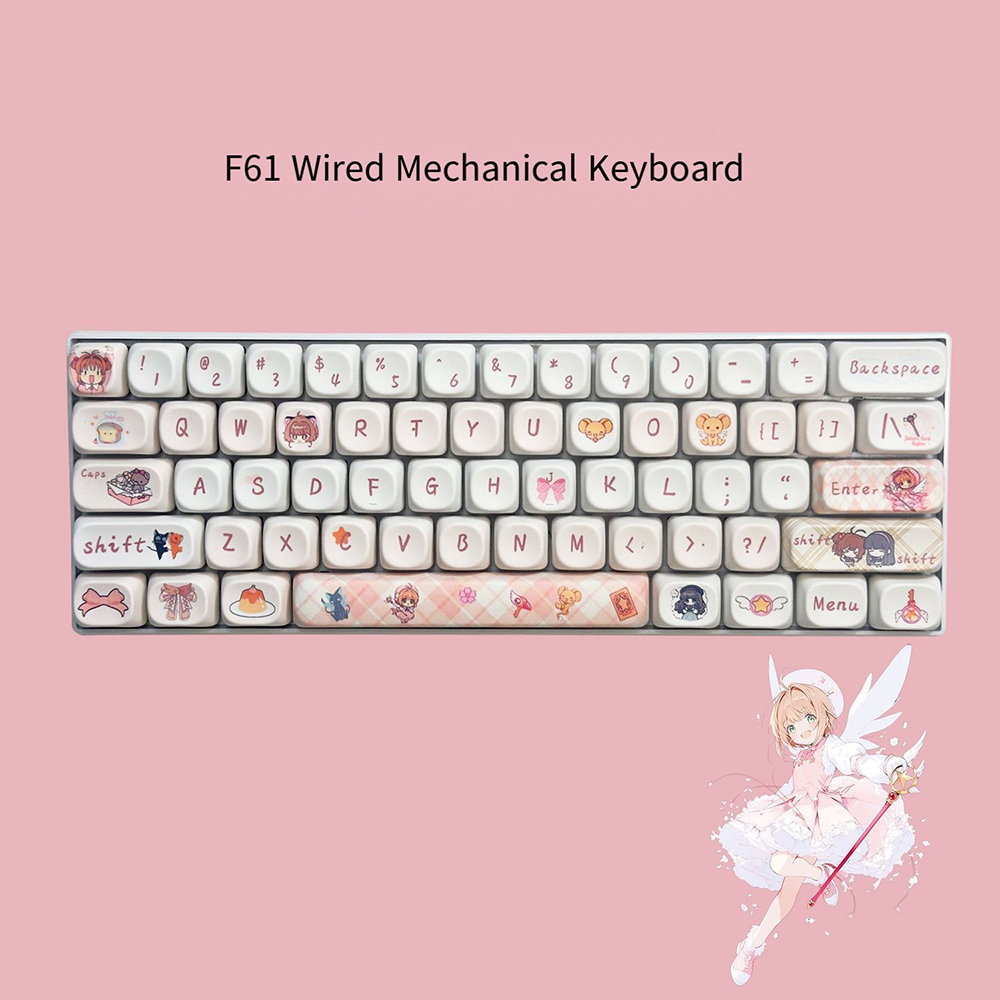 Keyboard Gaming Blue Switch - Teclado Mecânico Cardcaptor Sakura com 61
