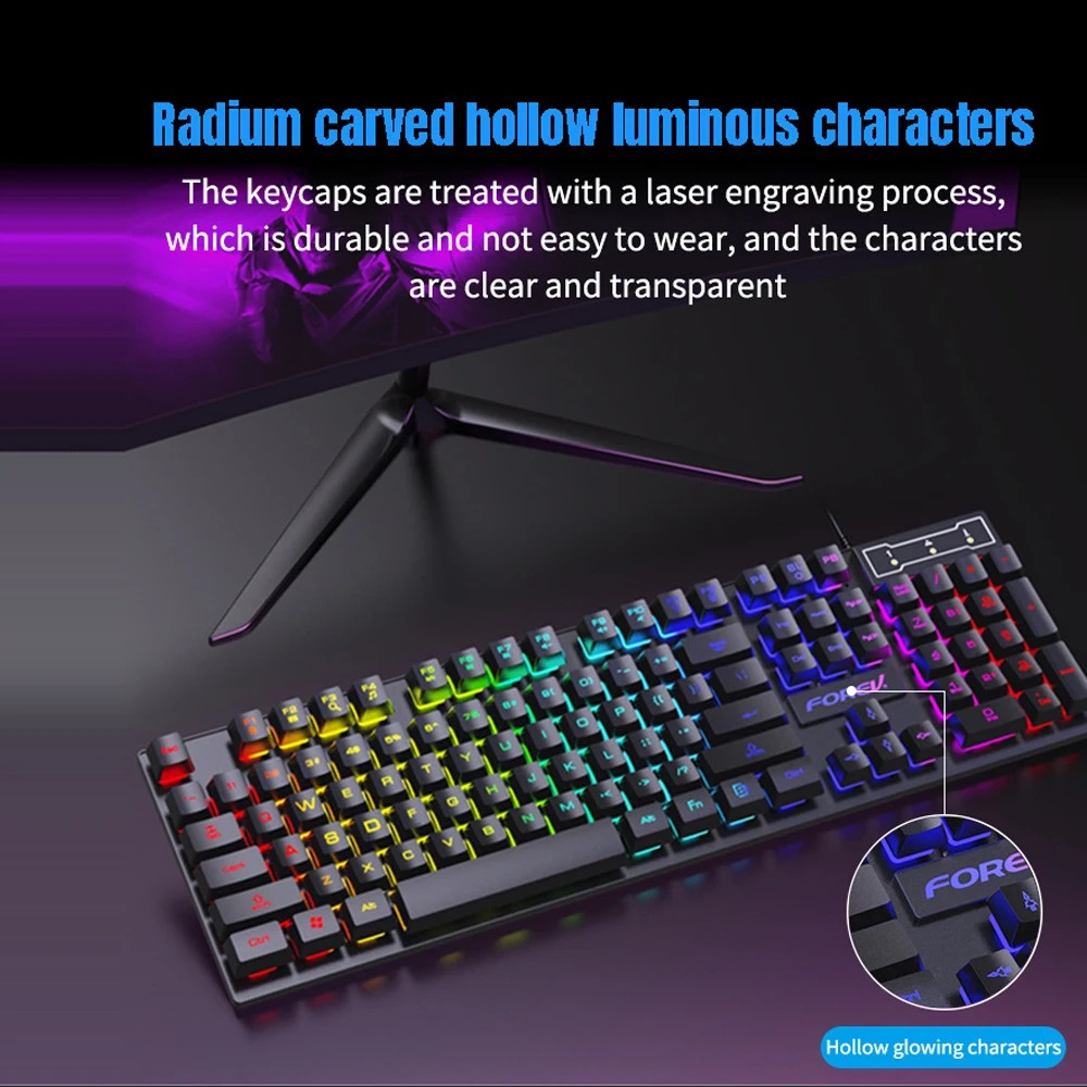 Teclado com Fio de 104 Teclas  - Gaming Keyboard Budget avaliação e preço