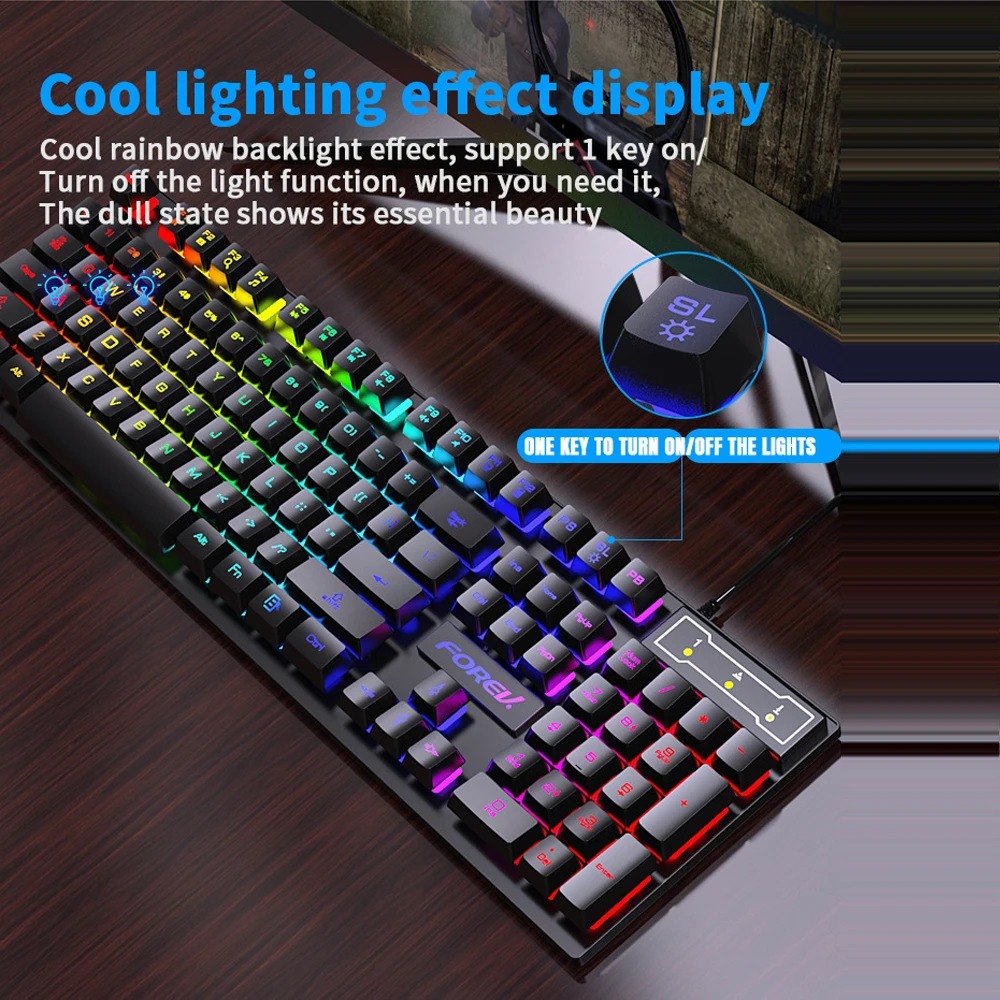 Teclado com Fio de 104 Teclas  - Gaming Keyboard Budget avaliação e preço