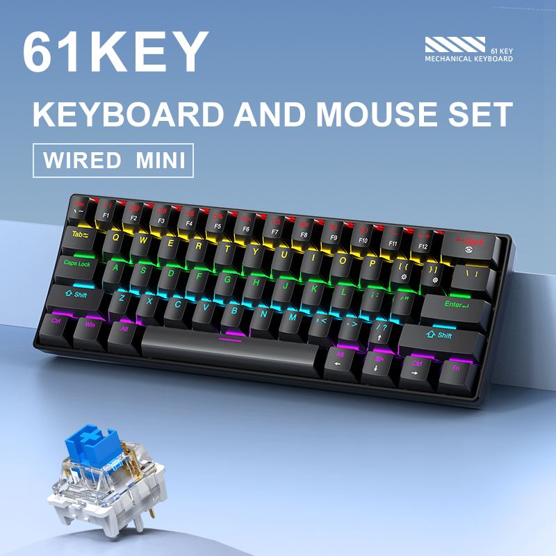 APAYADO K61 Mini teclado mecân - Keyboard Gaming Blue Switch avaliação e preço