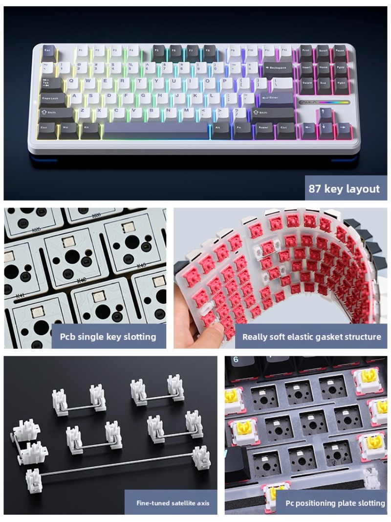 Teclado Mecânico Sem Fio AULA  - Gaming Keyboard Thocky avaliação e preço