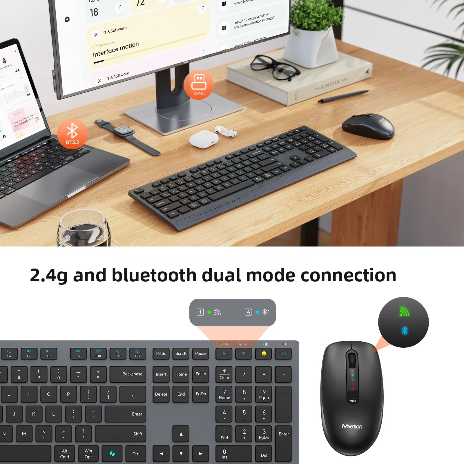 2.4g bluetooth modo duplo tecl - Gaming Keyboard Mouse Set avaliação e preço