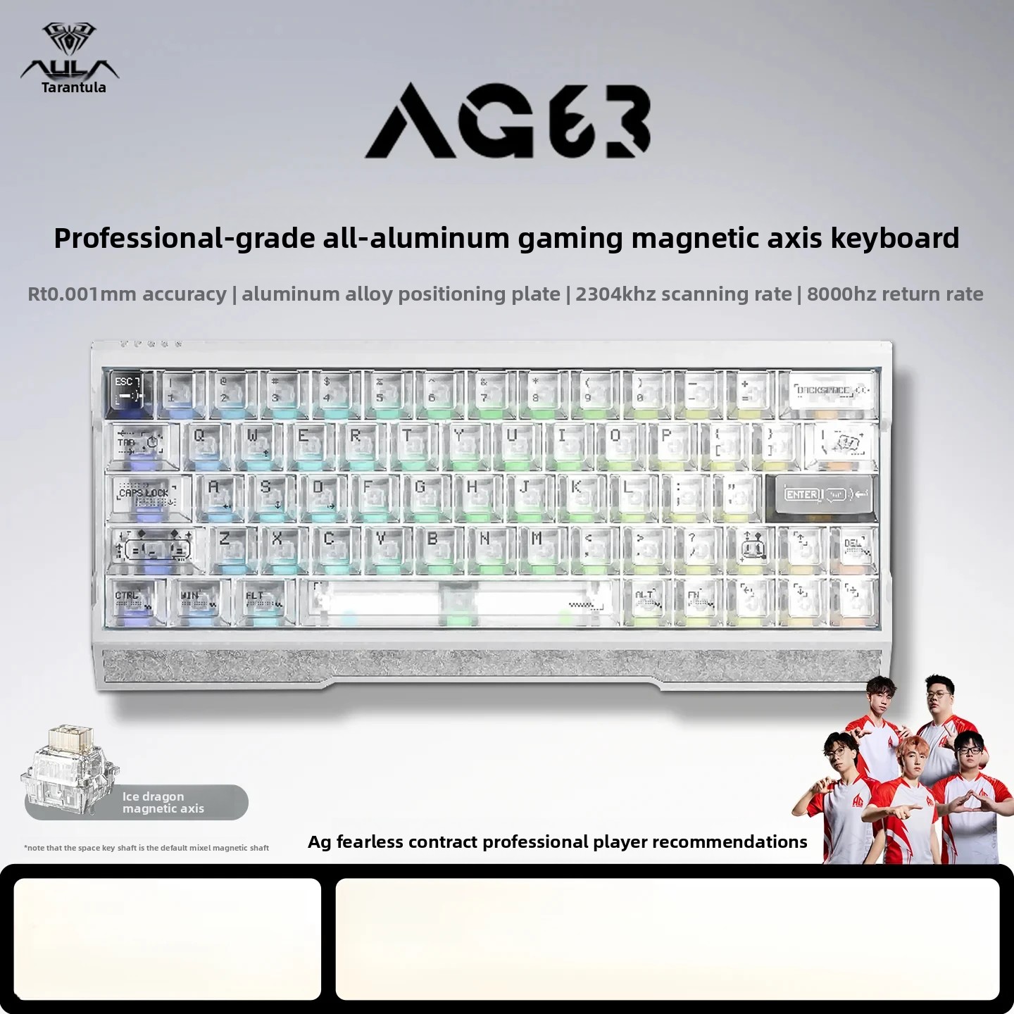 Teclado Gamer AULA AG63 com Sw - Gaming Keyboard Mechanical Wireless avaliação e preço