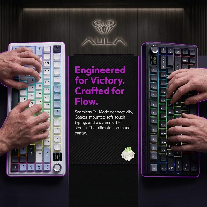 Teclado Mecânico AULA F75 Max, - Gaming Keyboard Wireless avaliação e preço