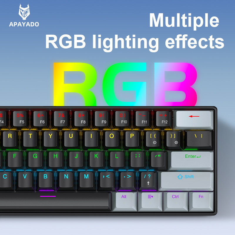 APAYADO K61 Mini 60% teclado p - Keyboard Gaming Blue Switch avaliação e preço