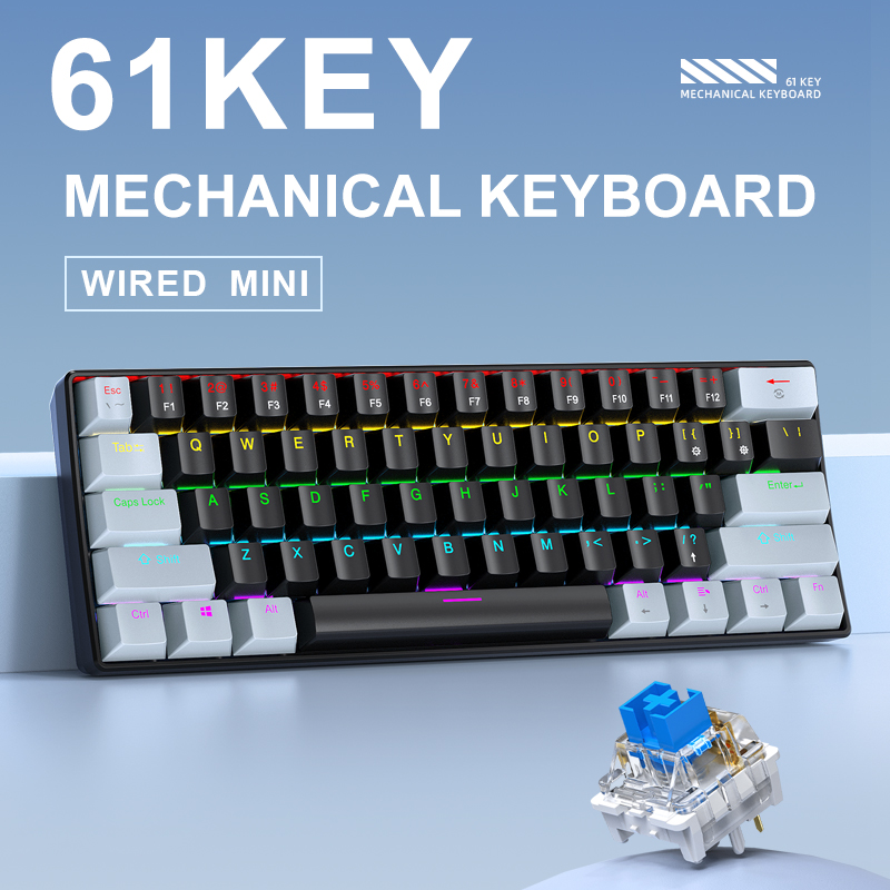 APAYADO K61 Mini 60% teclado p - Keyboard Gaming Blue Switch avaliação e preço