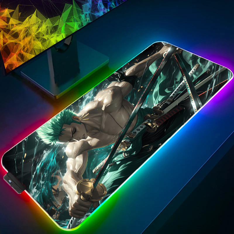 Uma peça zoro mouse pad rgb ac - Gaming Keyboard Best avaliação e preço