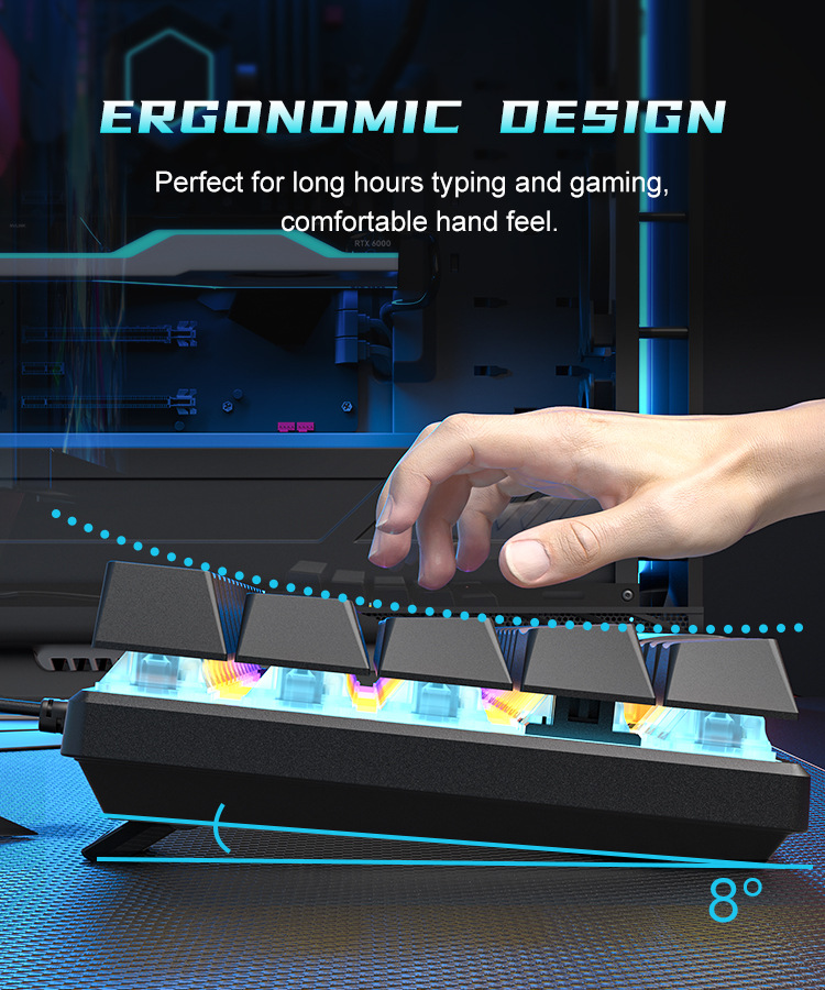 Teclado Mecânico 60% para Jogo - Gaming Keyboard Budget avaliação e preço