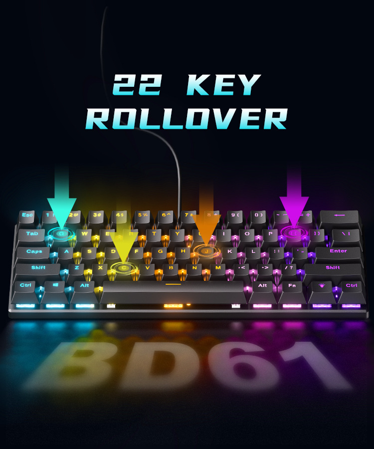 Teclado Mecânico 60% para Jogo - Gaming Keyboard Budget avaliação e preço