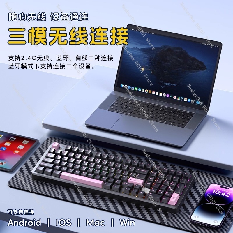 Teclado mecânico de liga de al - Gaming Keyboard Mechanical Wireless avaliação e preço