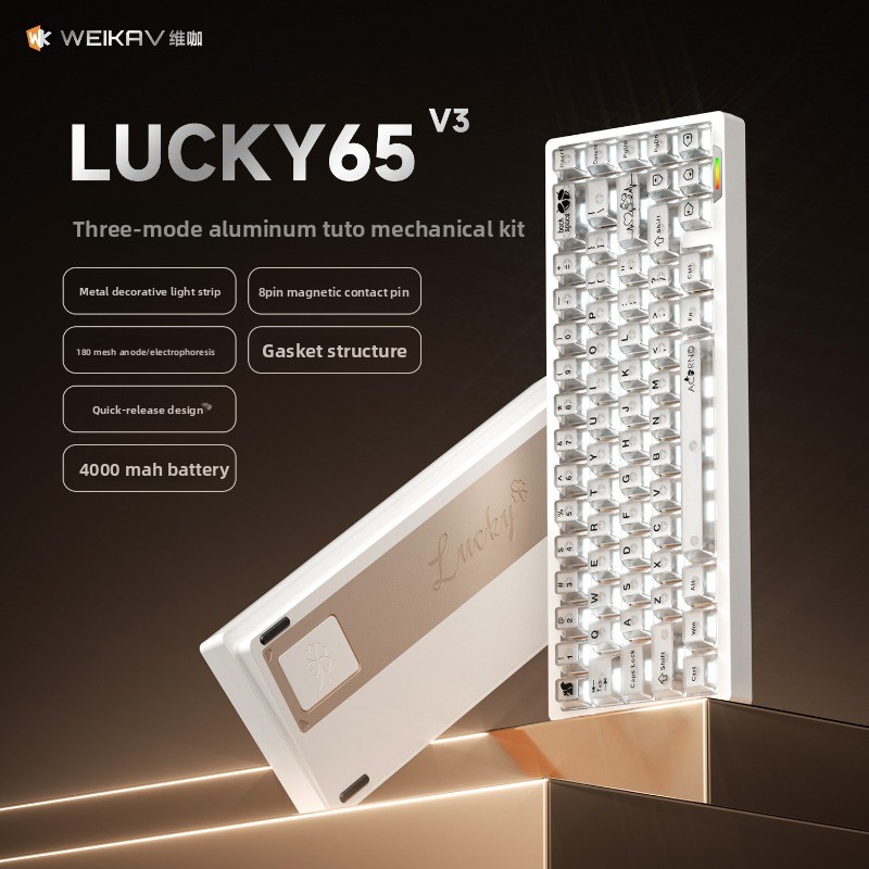 Weekav lucky65 v3 liga de alum - Gaming Keyboard Mechanical Wireless avaliação e preço