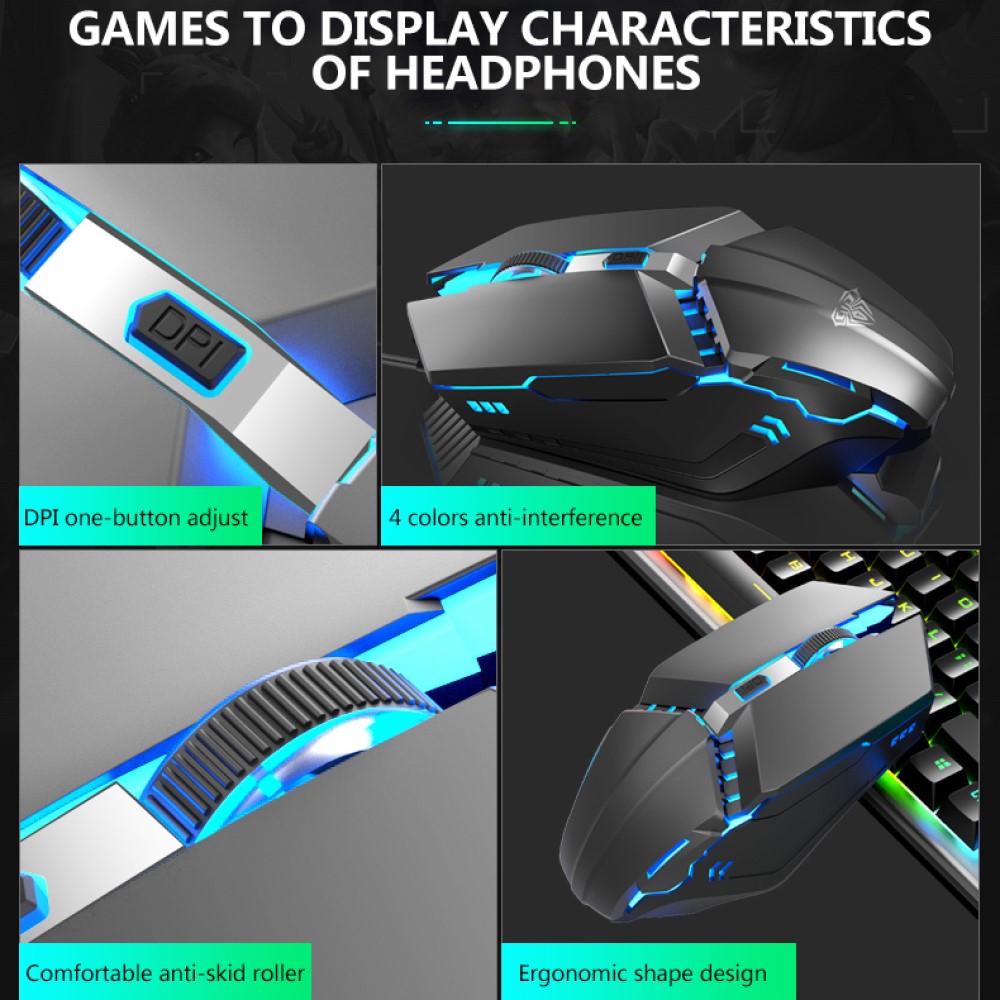 Teclado e mouse para jogos com - Gaming Keyboard Mouse Set avaliação e preço