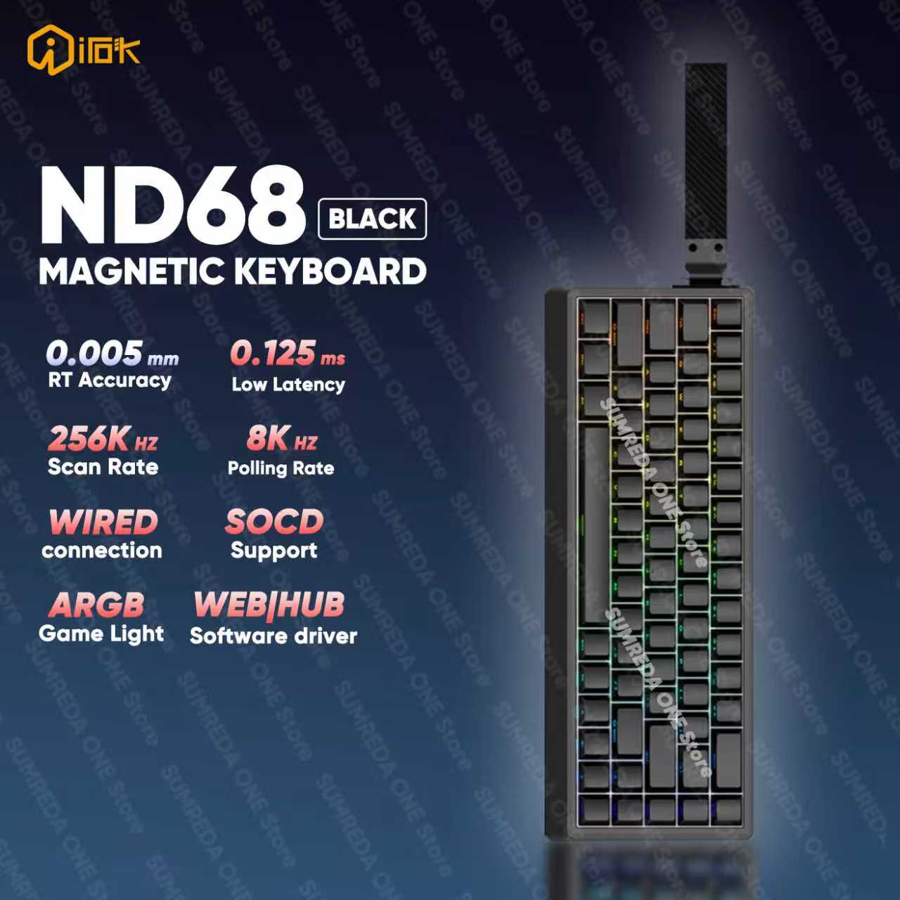 Irobok nd68 nd68pro efeito hal - Gaming Keyboard Hall Effect Switches avaliação e preço